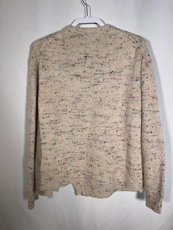 TIBI WOMENS WOOL CONFETTI SPECKLE CREWNECK SWEATER CREAM SMALL - Picture 6 of 6